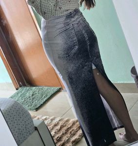 Unique Abstract Print Maxi Skirt