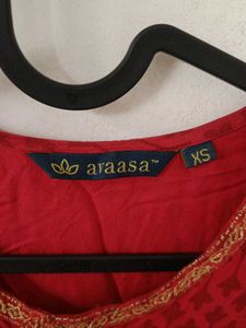 Red Printed Anarkali Kurta