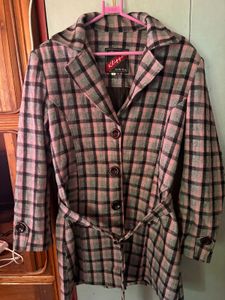 Chic Plaid Belted Jacket