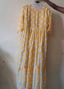 Yellow Polka Dot Maxi Dress