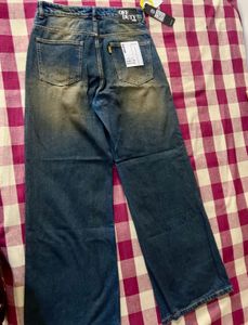 Vintage Wash Wide Leg Jeans