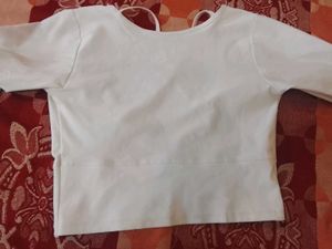 White Criss-Cross Back Crop Top