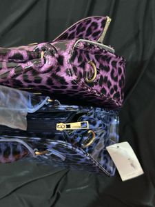 Glossy Leopard Print Bags Combo