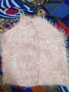 Pink Fuzzy Crop Top