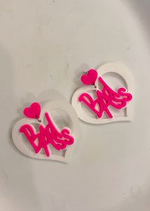 New Heart Shaped "Bad Ass" Statement Earrings