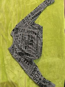 Grey World City Print Long Sleeve Top