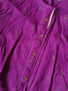 Purple Embroidered Kurta with Palazzo Pants