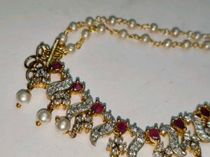 1gm Gold Elegant Pearl long hair and ear ch