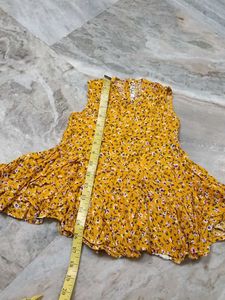 Yellow Floral Sleeveless Top