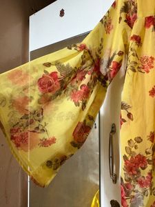 Yellow Floral Sheer top