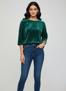 Emerald Green Velvet Top