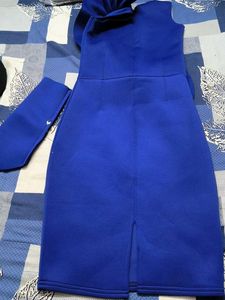 Royal Blue Ruffle Detail Dress