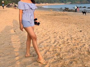 Blue And White Striped Jumpsuit