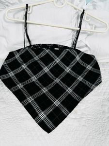 Trendy Plaid Bandana Crop Top