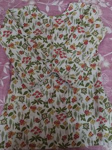 Floral Print Cotton Kurta