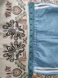 Blue Cargo Pants with Side Stripes