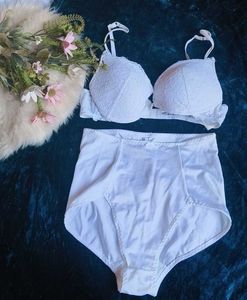 Lace Bra & High Waist Briefs Set