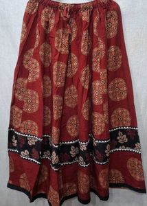 Pure Ajrakh Maxi Long Skirt