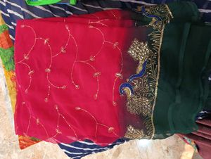 Elegant Peacock Embellished Saree