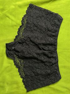 USED and Customiseable cotton black lace panty
