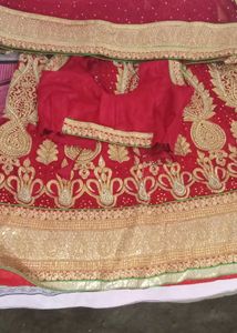 Stunning Red Embroidered Lehenga Choli