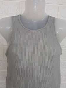 Grey Sleeveless Midi Dress