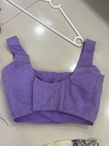 LAVENDER SAREE WITH TWO BLOUSES