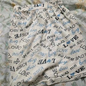 Cute Love Print Mini Short
