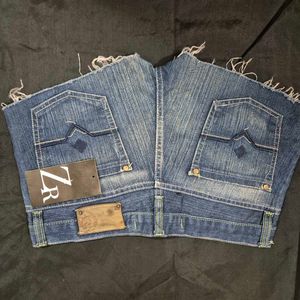 low waist Diesel Industry Distressed Denim Shorts