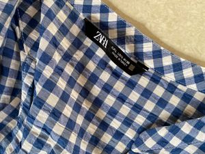 Combo!Zara gingham And black Slip Straight Dress