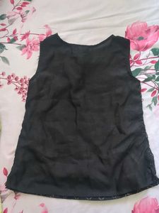 Vintage black and gold sleeveless top