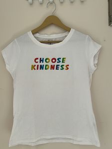 White "Choose Kindness" Rainbow Graphic Tee