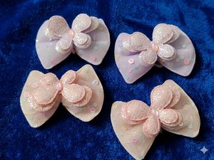 Sparkly Bow Hair Clips for Girls