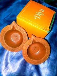 Diwali Clay Diyas (Set of 2)
