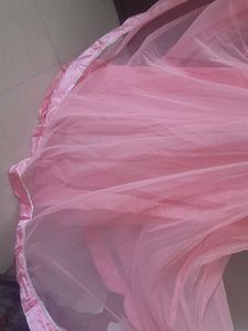 Elegant Pink Gown with churidar &amp; dupatta