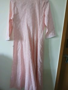 Pink Embroidered Cotton Kurti