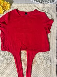 Shein Red Cut-Out Top