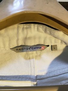 Cream Raw Hem Jeans