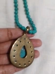 Turquoise Beaded Necklace &amp; Earring Set
