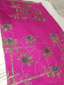 Beautiful Pink Embroidered Saree