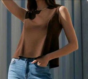 y2k Sleeveless Brown Top