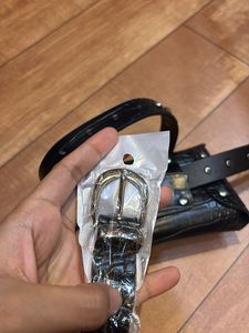 Stylish Black Croc Belt Bag with Rhinestones
