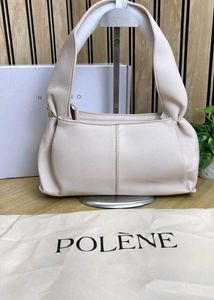 Polene Chic Cream Leather Shoulder Bag