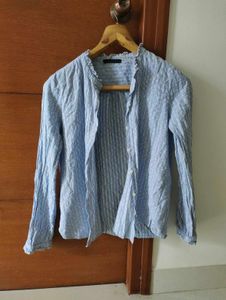 Blue Striped Ruffle Blouse💙
