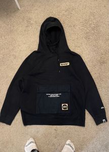BAPE x Alpha Industries Rib Collar Hoodie — Black