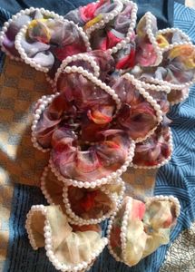 3 Pearl Satin Scrunchies