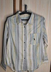 Women Striped Button-Up Shirt