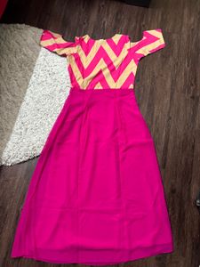 pink ethnic gown