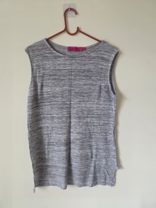 Gray Marled Sleeveless Top