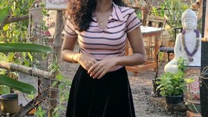 Pink Striped Polo T-Shirt